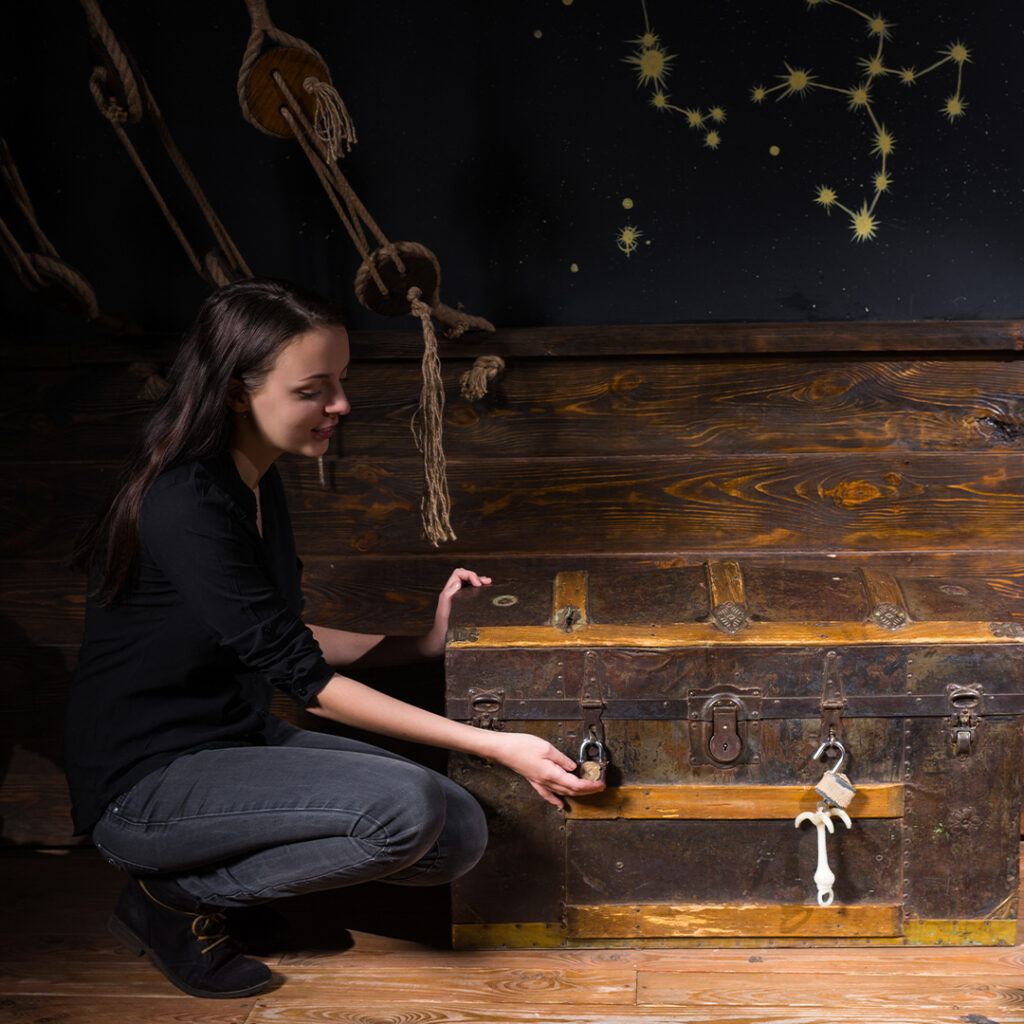 a girl solving a puzzle